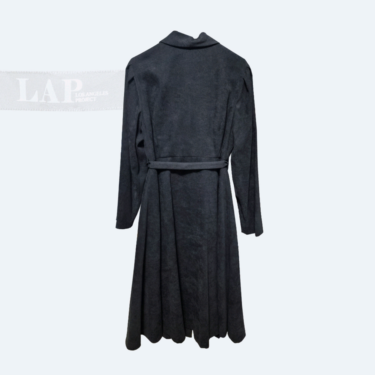 LAP 벨티드 블랙 롱 원피스 M--1