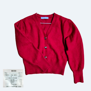 에잇세컨즈 레드 가디건 M