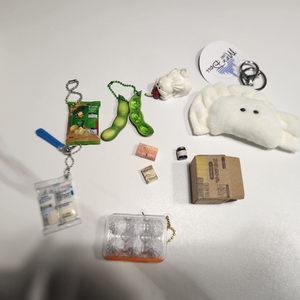 미니어처 일본 가챠 키링 모음(샌드위치 계란 박스 만두 포테토칩 완두콩)