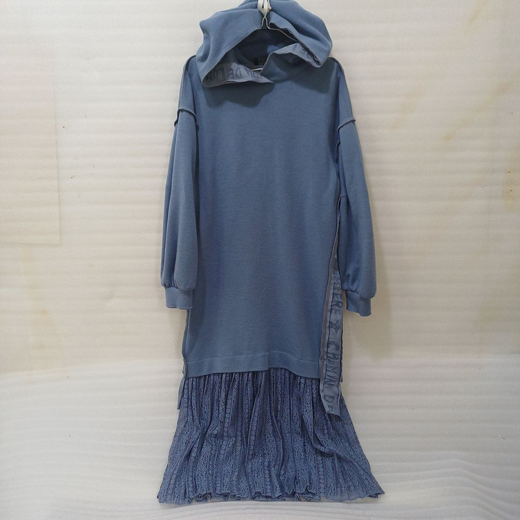 한섬 랑방 울 롱 니트 후드 레이스 원피스 여성 M 거의새것 사랑봉봉--1