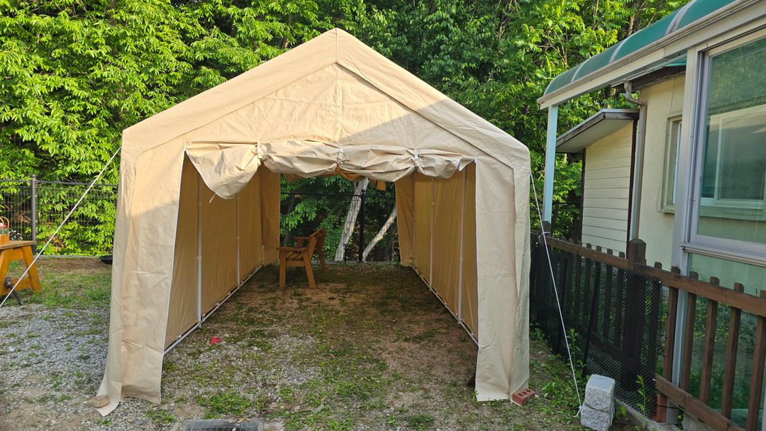 천막 텐트 3X6 롤업형 농막 차고지 포장마차 창고 장박 차고지 가제보 주차 자바라 행사--4