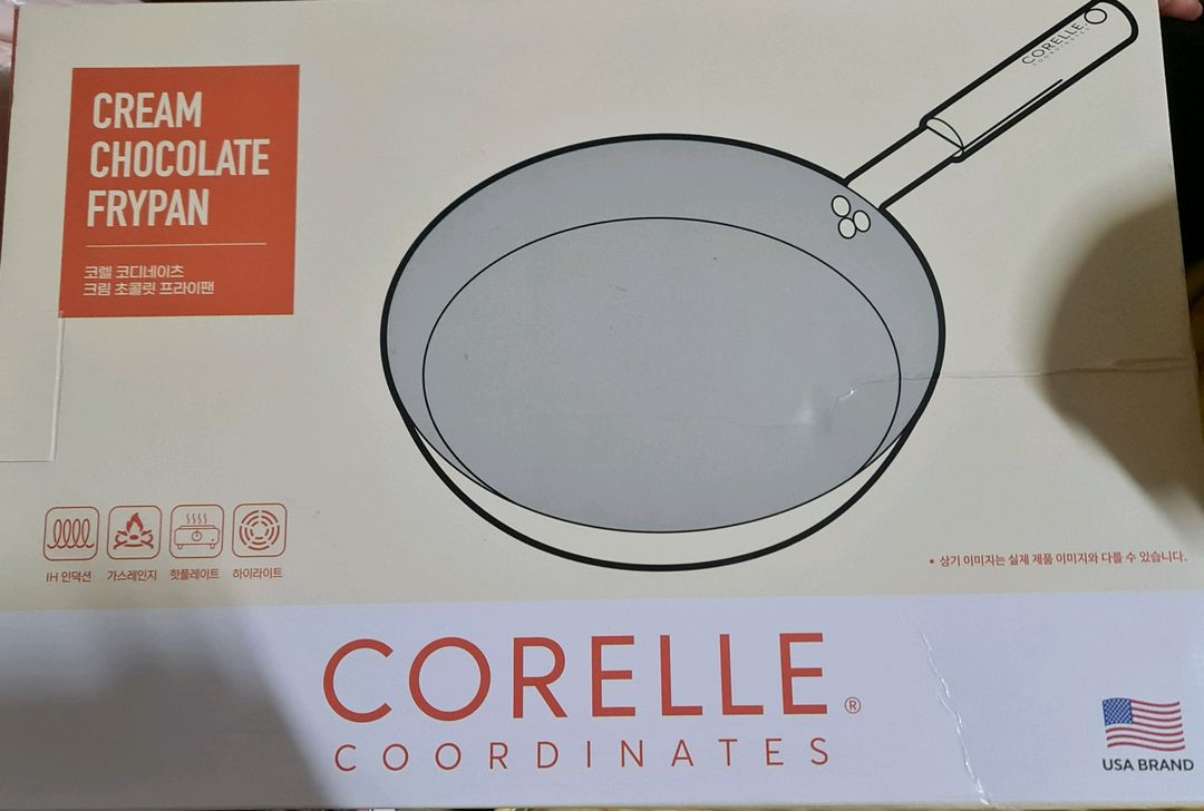 코렐 코디네이츠 크림 초콜릿 프라이팬28cm--1