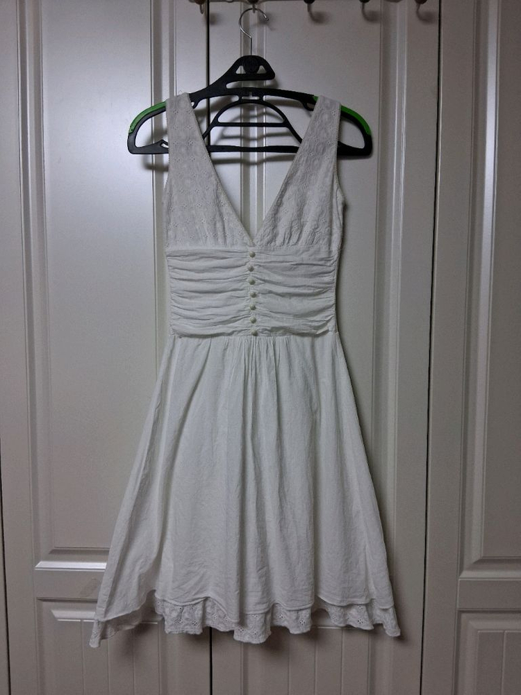 코튼화이트여름 아일렛원피스 44-마른55 이미지