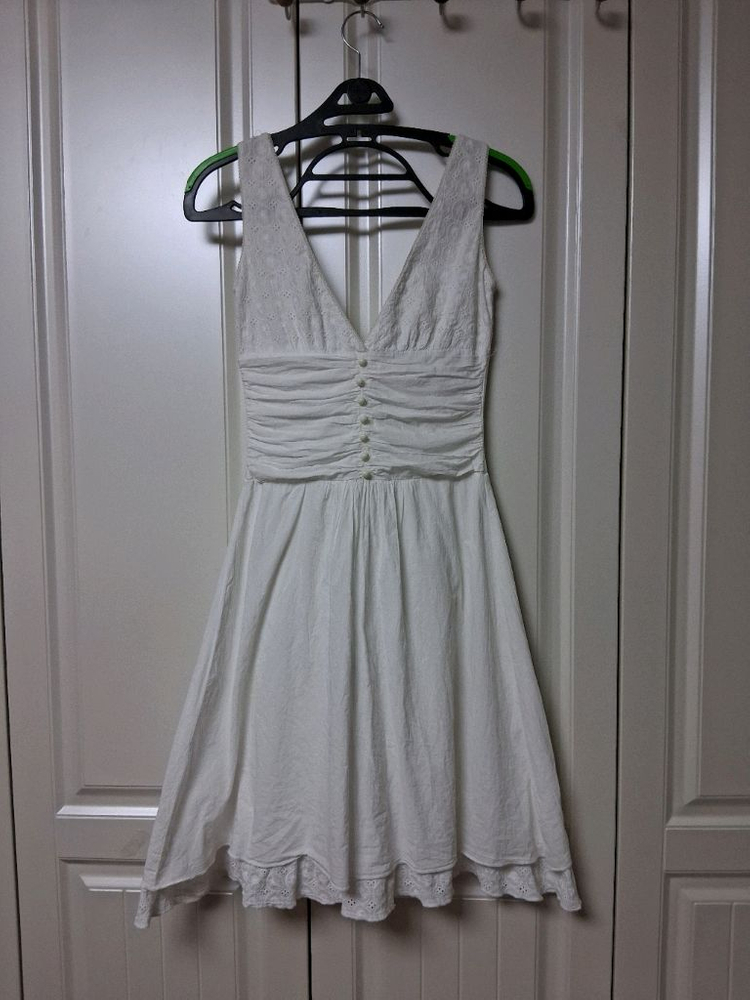 코튼화이트여름 아일렛원피스 44-마른55 이미지