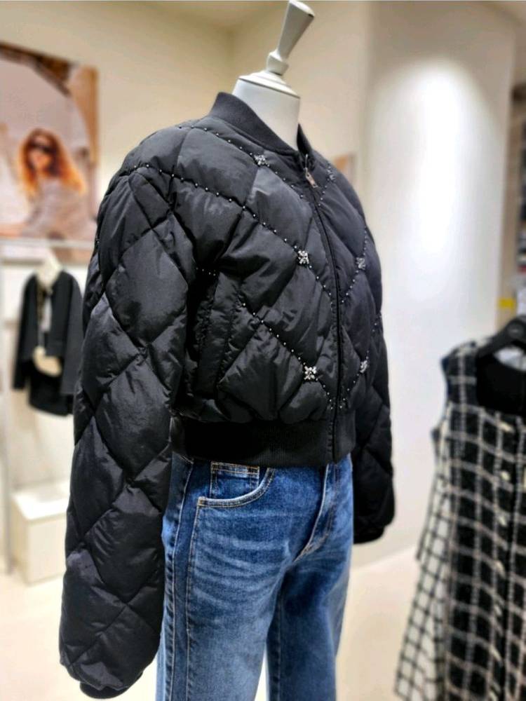 (새상품) 듀엘 퀼팅 구스 패딩 자켓 블랙55 오즈세컨 럭키슈에뜨 보브 지컷 에고이스트 시슬리 sjsj system--1