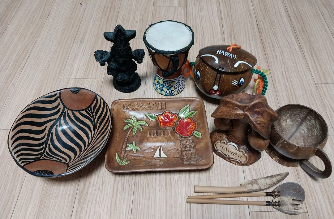 하와이안 코코넛 장식품 세트--5