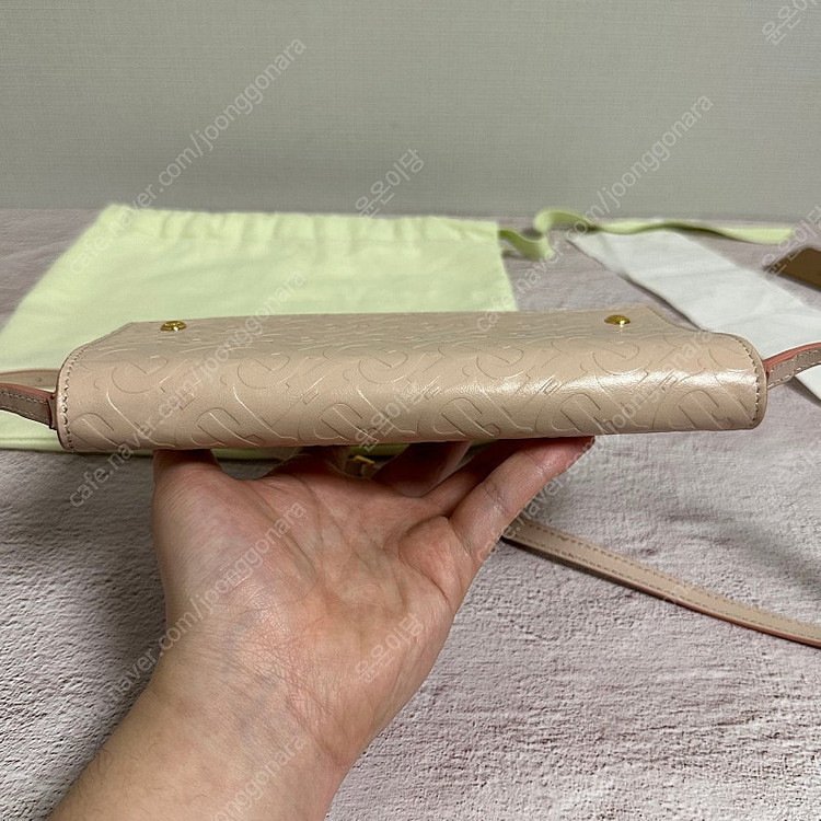 [풀구성] 버버리 TB 모노그램 레더 월렛 크로스백 핑크--7