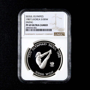 1988년 서울올림픽 다이빙 기념주화 프루프 NGC PF 69등급 이미지