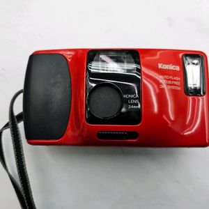 코니카 Konica 자동 필름 카메라 레드 이미지