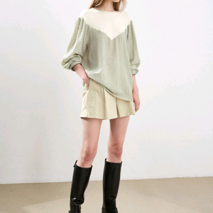 한섬 25fw신상 시스템 텍스처 블록 니트탑 프리