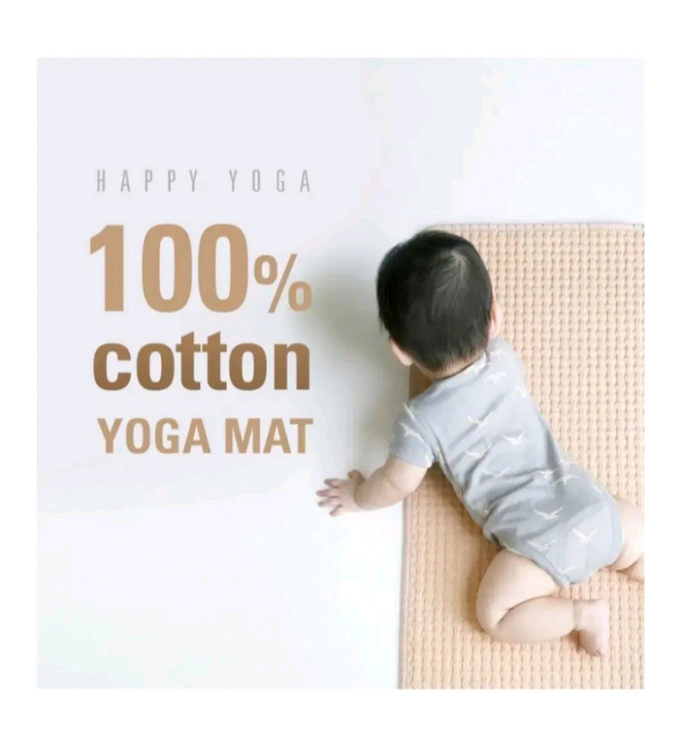 해피요가 순면 요가매트세트 페브릭매트 임산부요가 키즈요가 명상 스트레칭--2