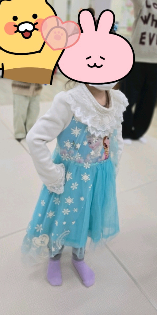 일괄판매 7세 어린이집 유치원 공주옷 130 기모 겨울 원피스, 드레스, 엘사--1