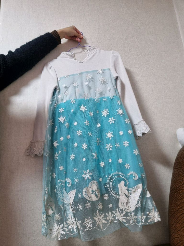 일괄판매 7세 어린이집 유치원 공주옷 130 기모 겨울 원피스, 드레스, 엘사--3