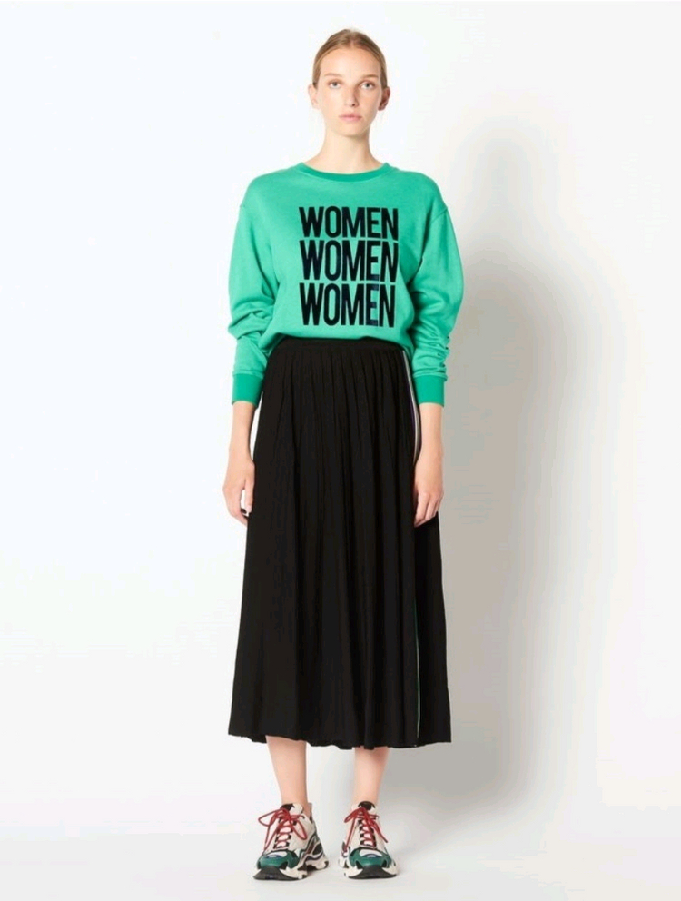 (새상품)산드로 허리밴딩 니트 롱스커트--0