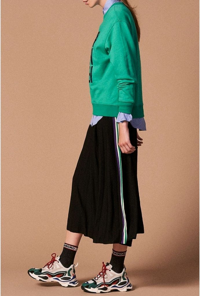 (새상품)산드로 허리밴딩 니트 롱스커트--3