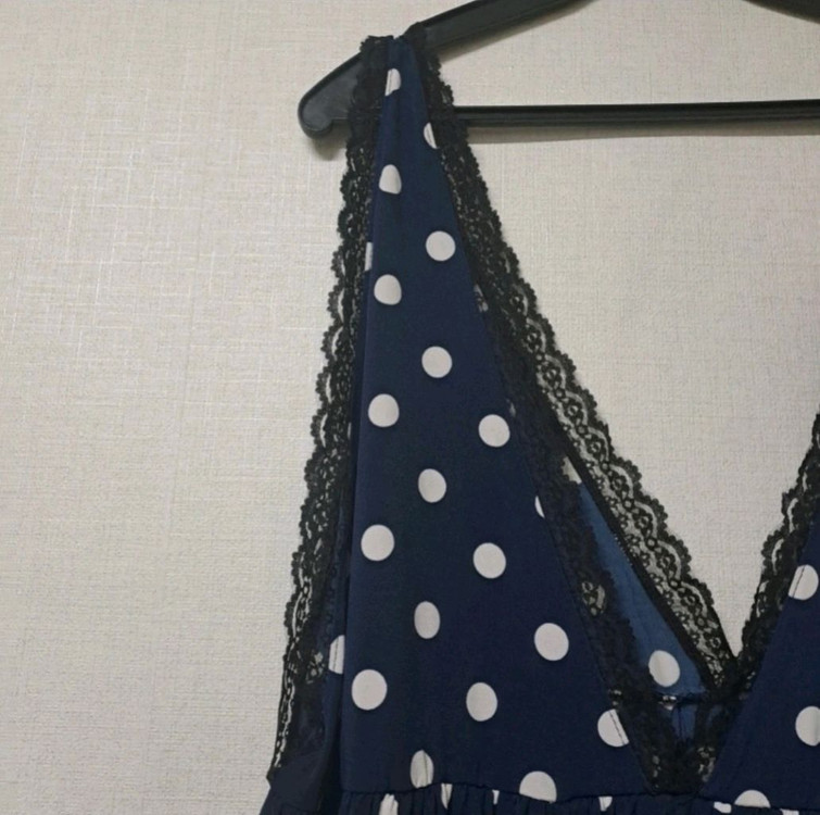 새상품) 4만 레이스 도트 뷔스티에 나시 롱원피스 빅사이즈 77~88 이미지