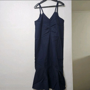 새상품) 린넨 셔링 프릴 뷔스티에 나시 원피스/ 린넨 롱원피스 55~66 이미지