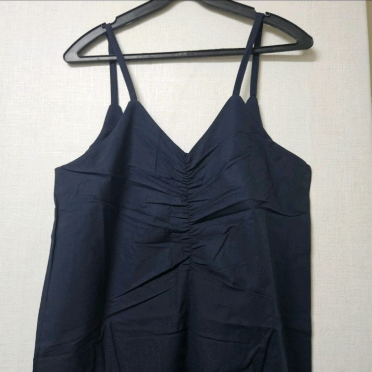 새상품) 린넨 셔링 프릴 뷔스티에 나시 원피스/ 린넨 롱원피스 55~66 이미지