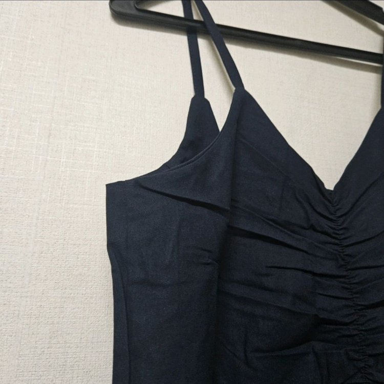 새상품) 린넨 셔링 프릴 뷔스티에 나시 원피스/ 린넨 롱원피스 55~66 이미지