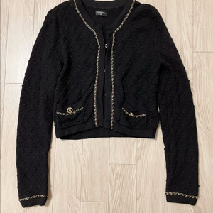 네고 절대X. 샤넬공방 CC로고 금색단추 샤넬가디건 블랙 38