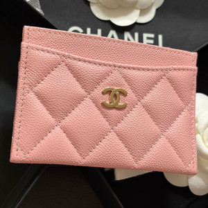 샤넬 캐비어 카드지갑 핑크