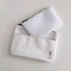 입생로랑 뷰티 정품 화이트 파우치 +입생로랑 메쉬 파우치 세트