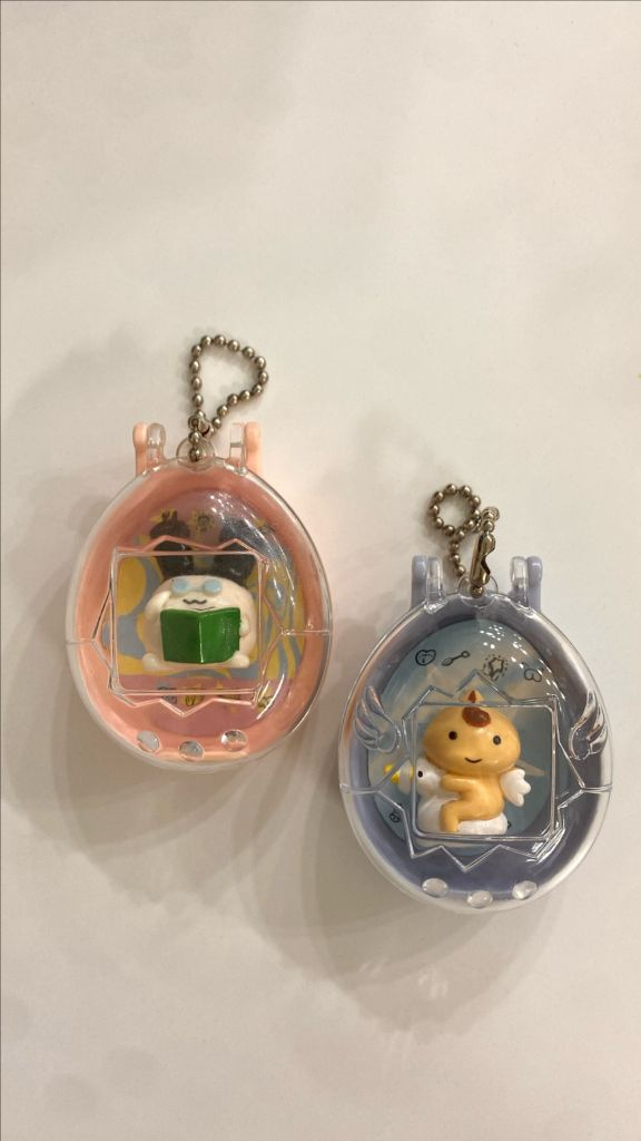 초레어! 일본 1996 1997 고전 다마고치 키링 세트 텐시치 미미치 이미지