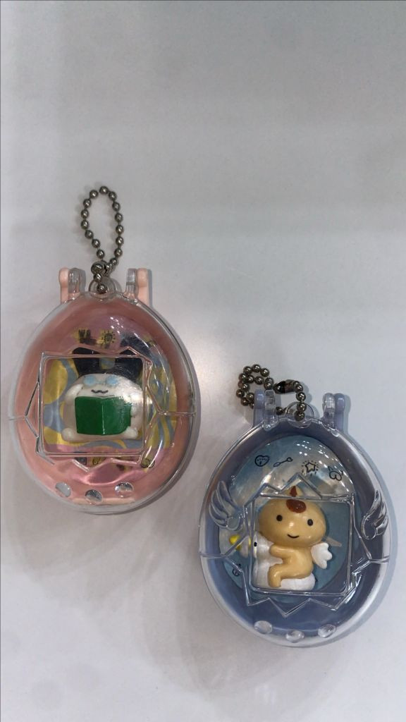 초레어! 일본 1996 1997 고전 다마고치 키링 세트 텐시치 미미치 이미지