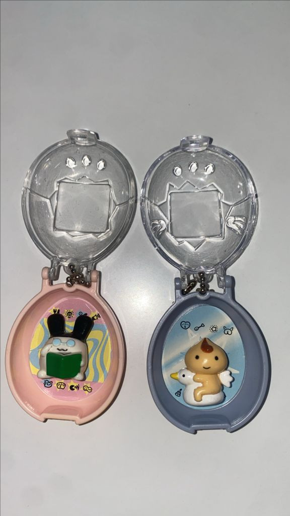 초레어! 일본 1996 1997 고전 다마고치 키링 세트 텐시치 미미치 이미지