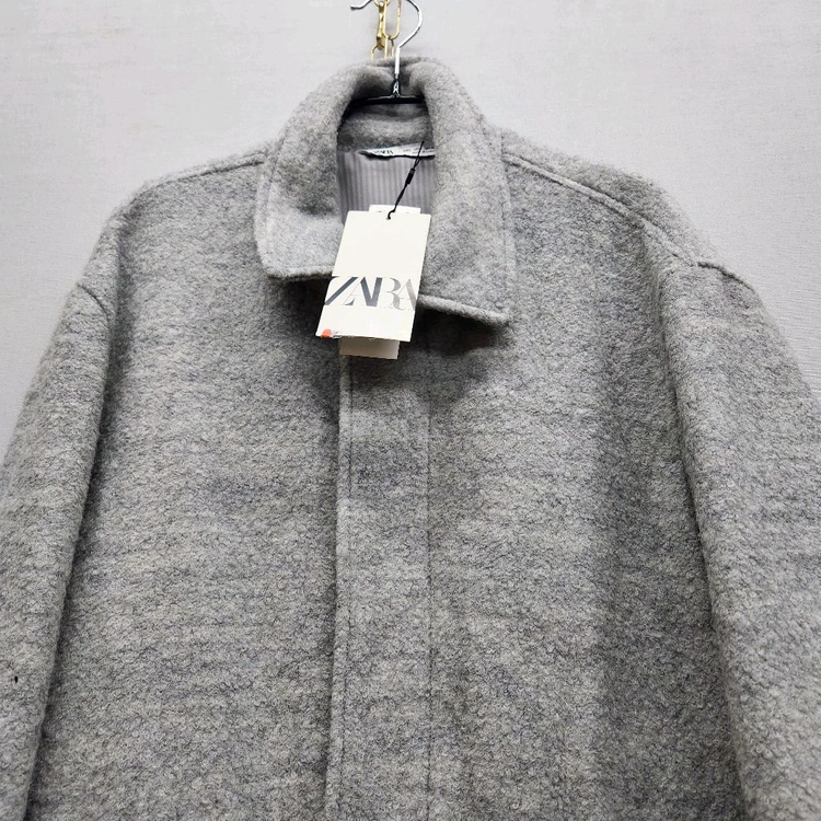 새상품급 자라 ZARA 그레이 부클 자켓 L(XL)--1