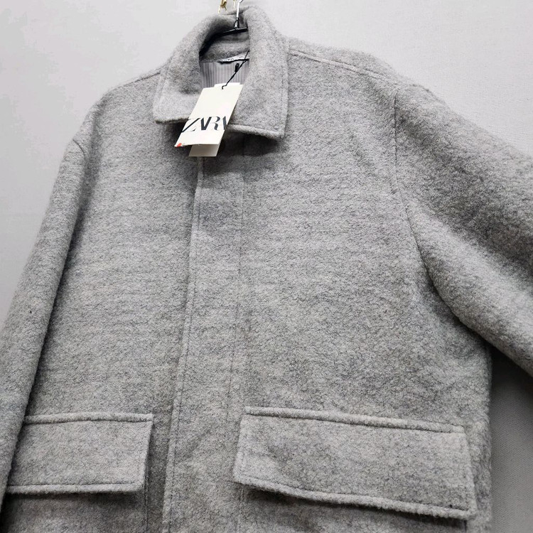 새상품급 자라 ZARA 그레이 부클 자켓 L(XL)--2