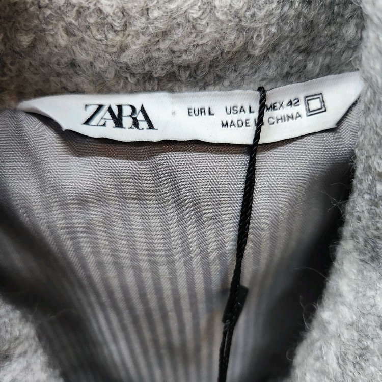 새상품급 자라 ZARA 그레이 부클 자켓 L(XL)--4