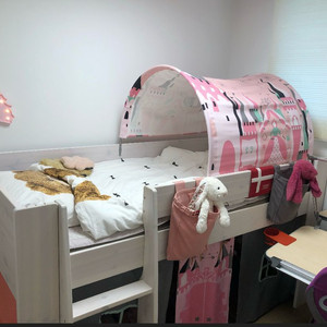 니스툴그로우 미드벙커 침대 캐노피+커튼 포함+책상+의자+서랍장 풀세트