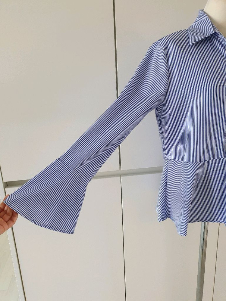 (새상품)55~66 스트라이프 셔츠, 블라우스--2