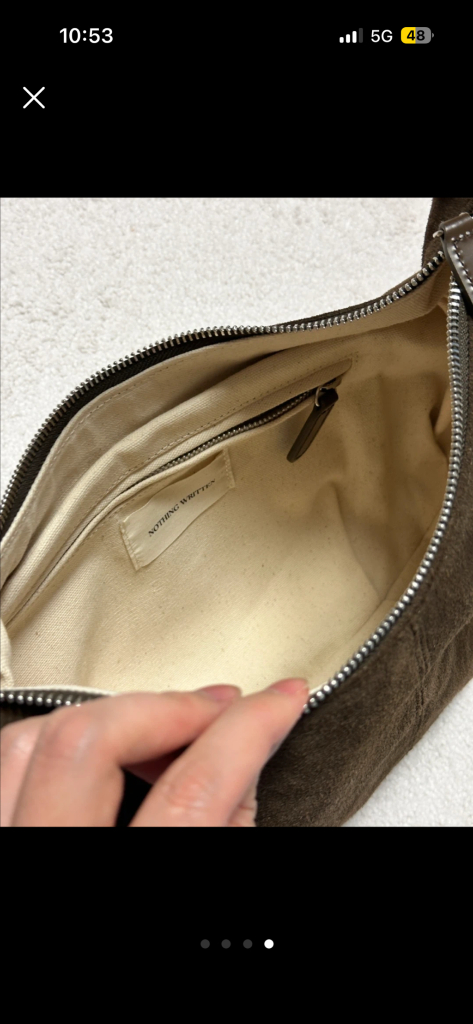 낫띵리튼 스웨이드 호보백(카멜/브라운)--3