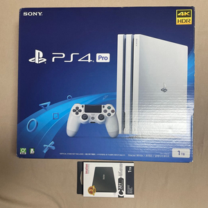 플스4프로 7128B 글레이셔화이트 풀박 S급(펌6.72) + SSD 1TB(미사용)