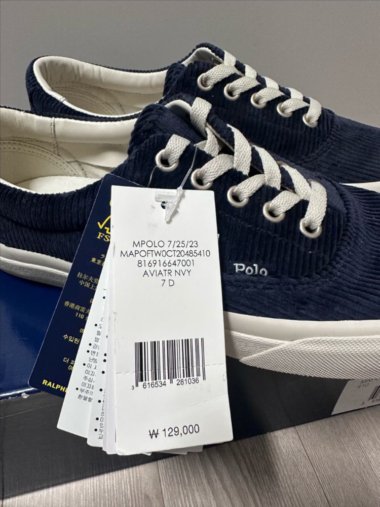 폴로 랄프로렌 polo keaton 코듀로이 스니커즈 255 사이즈 us 7 사이즈--2