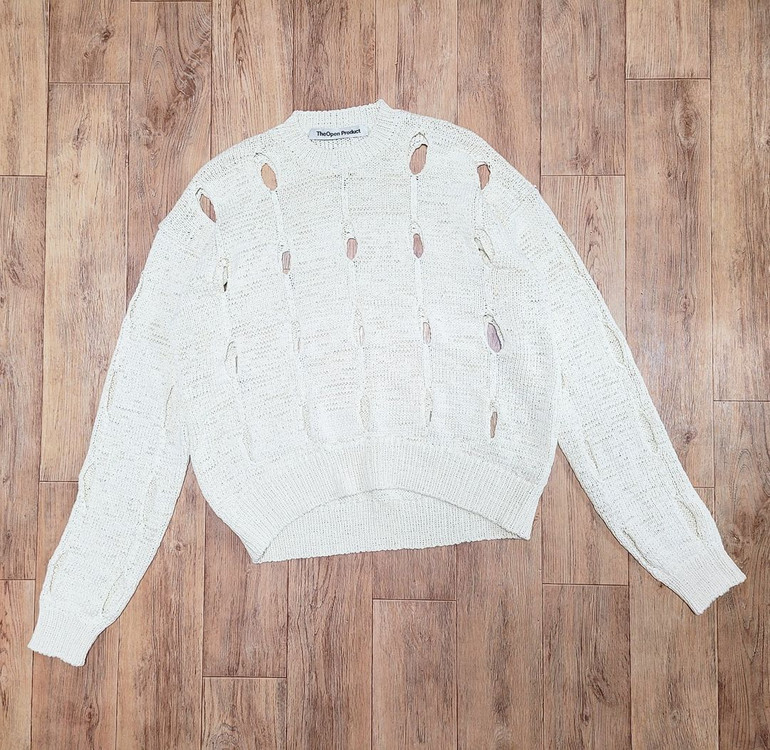 더오픈프로덕트(TheOpen Product) 컷아웃 코튼스웨터 프리사이즈 새상품--1