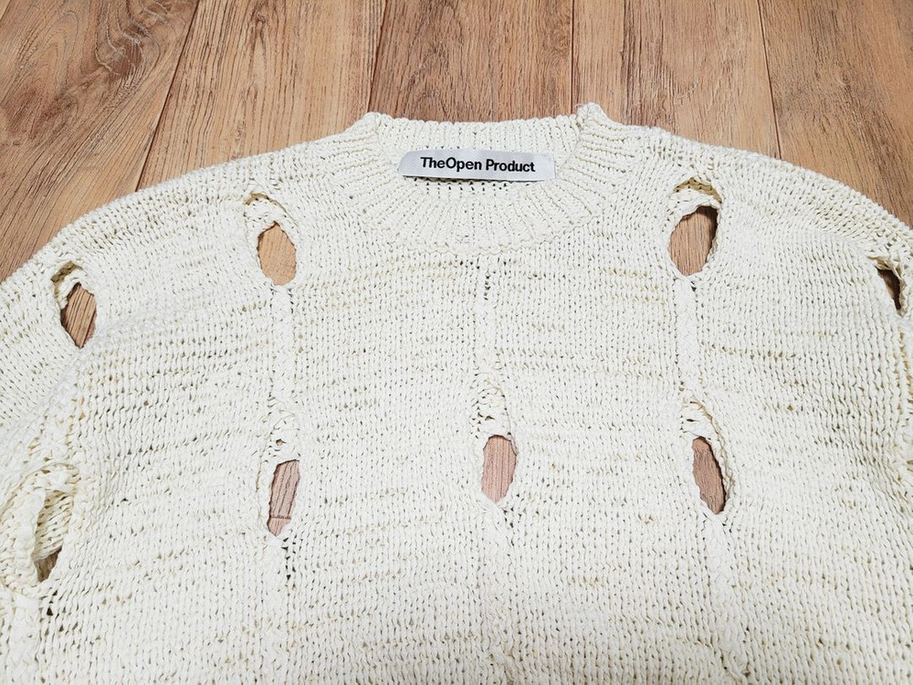 더오픈프로덕트(TheOpen Product) 컷아웃 코튼스웨터 프리사이즈 새상품--2