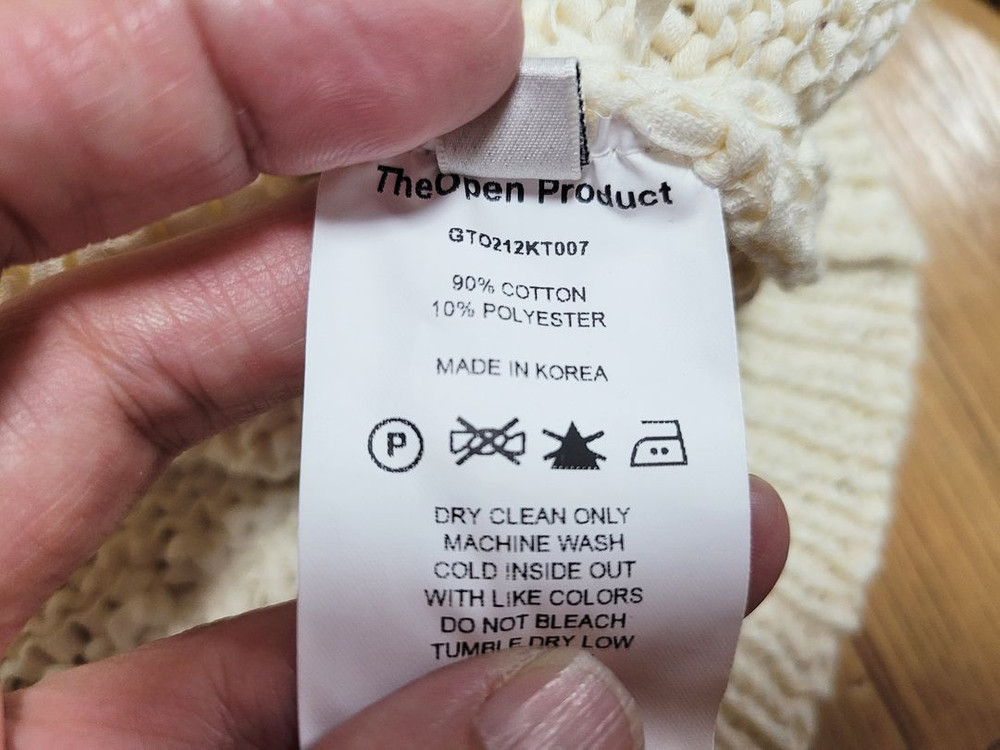 더오픈프로덕트(TheOpen Product) 컷아웃 코튼스웨터 프리사이즈 새상품--5