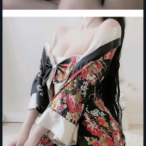 3종*이벤트 란제리 기모노 플라워 가운,티팬티, 허리띠 S~L 이미지