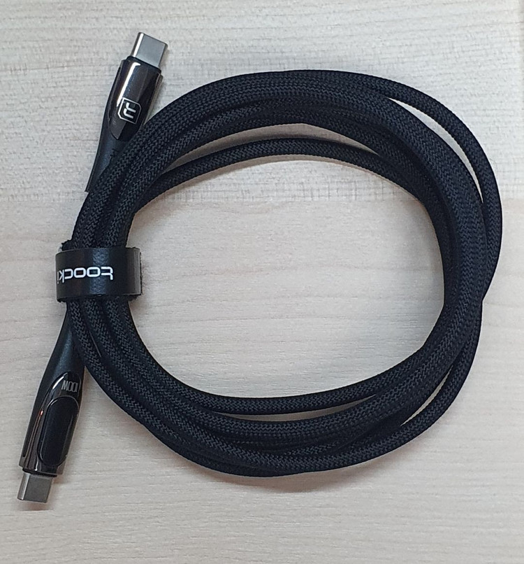 TOOCKI USB C to C 직조 슬리빙 케이블, 100W, 전력량 표시, 2m_74 이미지