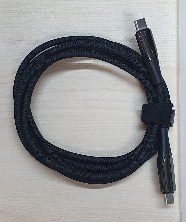 TOOCKI USB C to C 직조 슬리빙 케이블, 100W, 전력량 표시, 2m_74 이미지