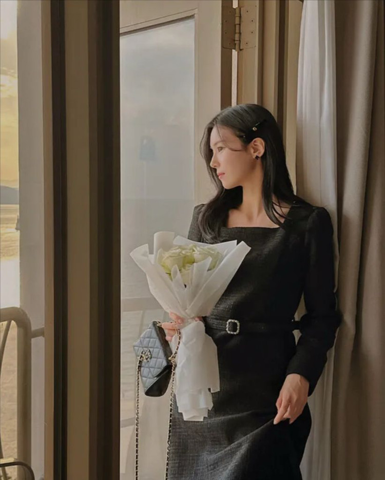 리리앤코 트위드 롱원피스 택달린 새제품 | 2부 드레스 아뜨랑스 플로움 bau 브라이드앤유 이미지