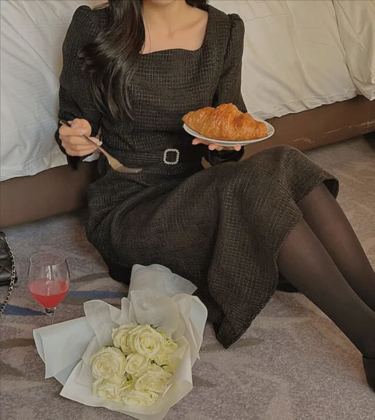 리리앤코 트위드 롱원피스 택달린 새제품 | 2부 드레스 아뜨랑스 플로움 bau 브라이드앤유 이미지