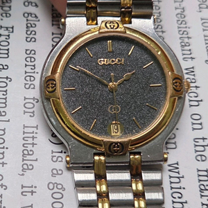 빈티지 구찌 클래식 9000m 스톤그레이 콤비 쿼츠 남성용 브레이슬릿 ver.