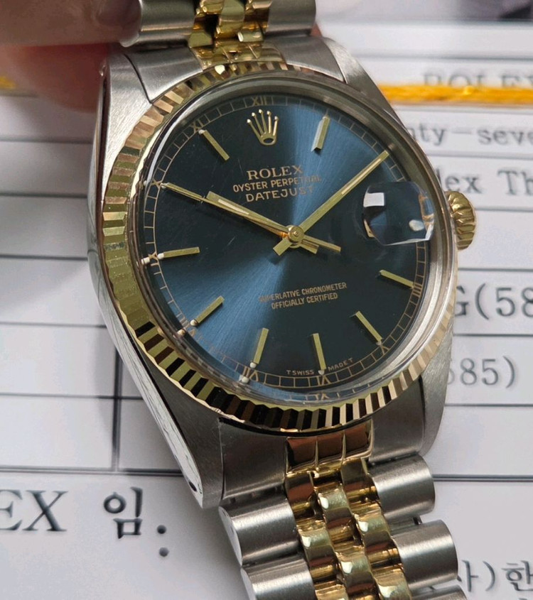 롤렉스 데이저스트 16013 콤비 네이비청판 쥬빌리줄 (감정서 포함) 이미지