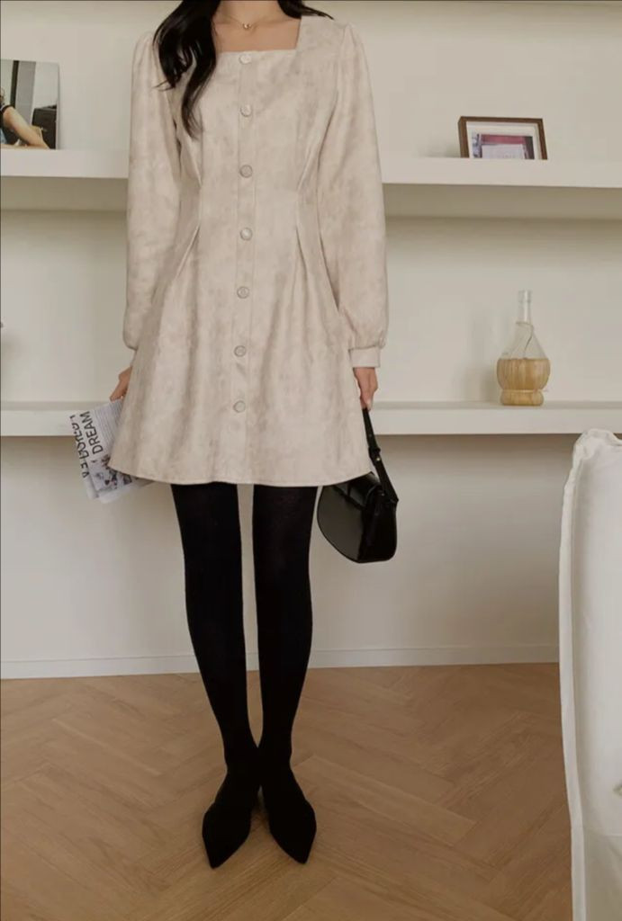 리리앤코 스퀘어넥 원피스 택달린 새제품 | 하객룩 데이트룩 아뜨랑스 프롬데이원 이미지