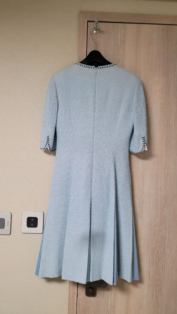 (2회 착용) 미샤 하늘색 트위드 원피스(사이즈55)--1