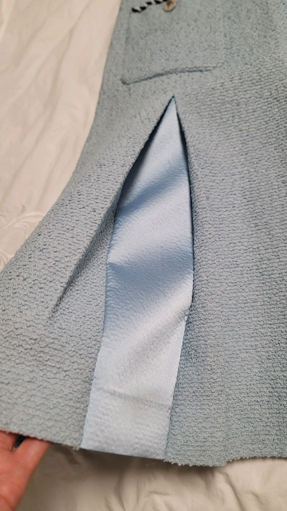 (2회 착용) 미샤 하늘색 트위드 원피스(사이즈55)--5